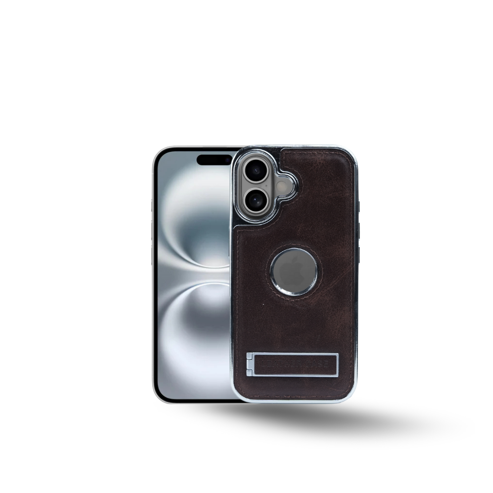 Premium Leather Stand iPhone Cover – Style, Protection & Convenience in One!